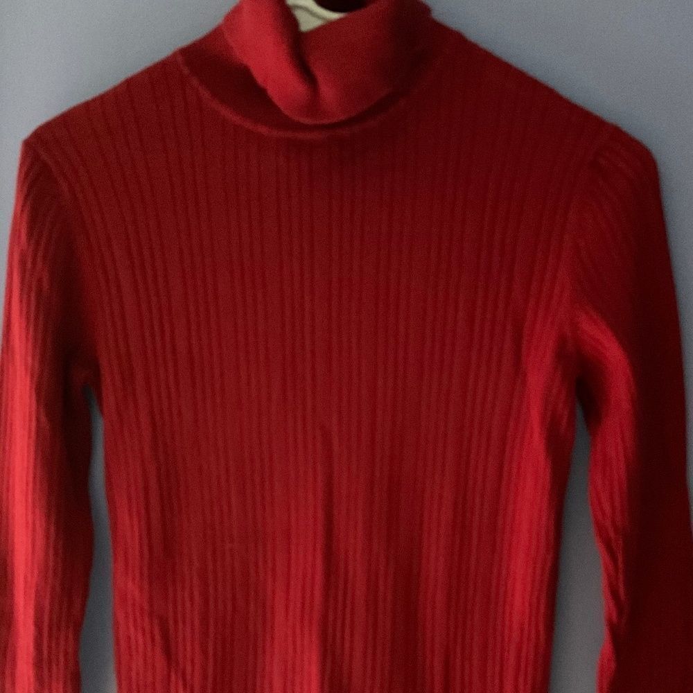 Talbots Red Ribbed Turtleneck Sweater size PXS